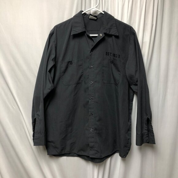Mac Tools Work Shirt Mens Large Logo Gray Button Up Long Sleeve Workwear - Picture 2 of 8